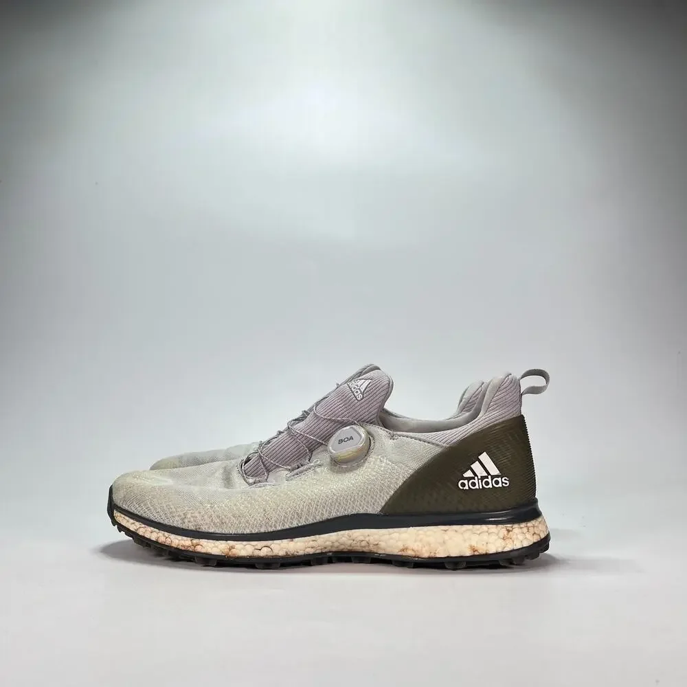 Adidas Forgefiber BOA Light Grey Olive Spikeless Golf Shoes BB7917 Men's Sz 10.5